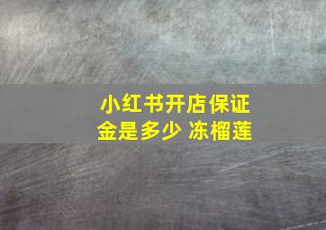 小红书开店保证金是多少 冻榴莲